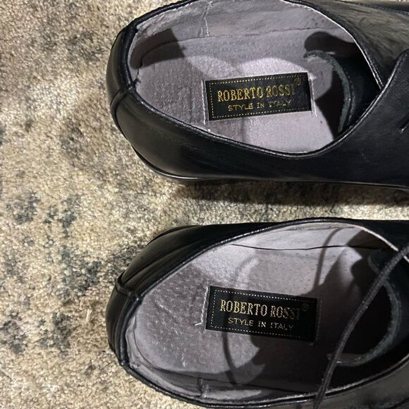 Roberto Rossi Italian Genuine Leather Square Toe Lace Up Dress Shoes Size 10.5M - Picture 3 of 7